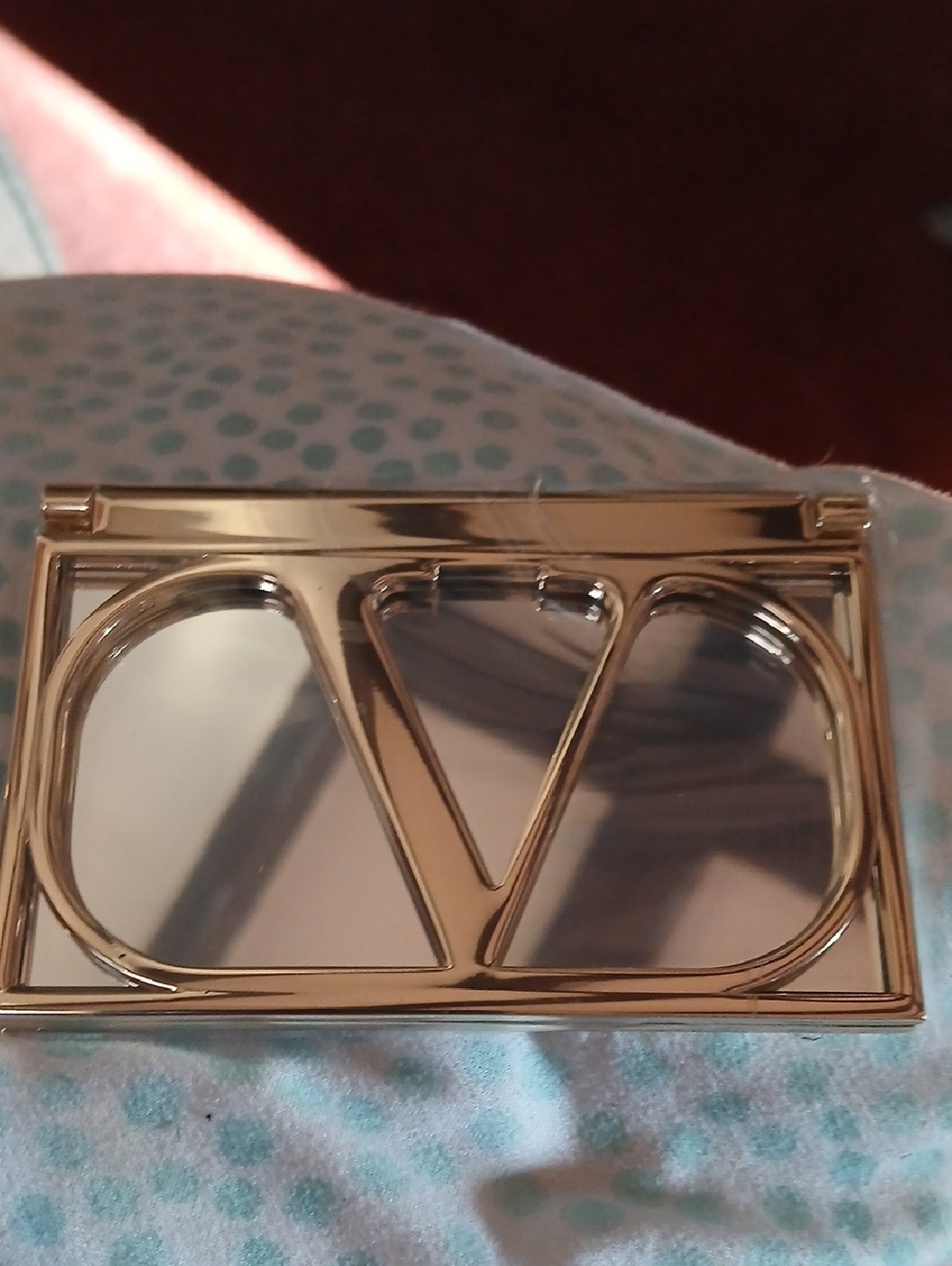 Valentino Gold Mirrored V-Logo Mirror